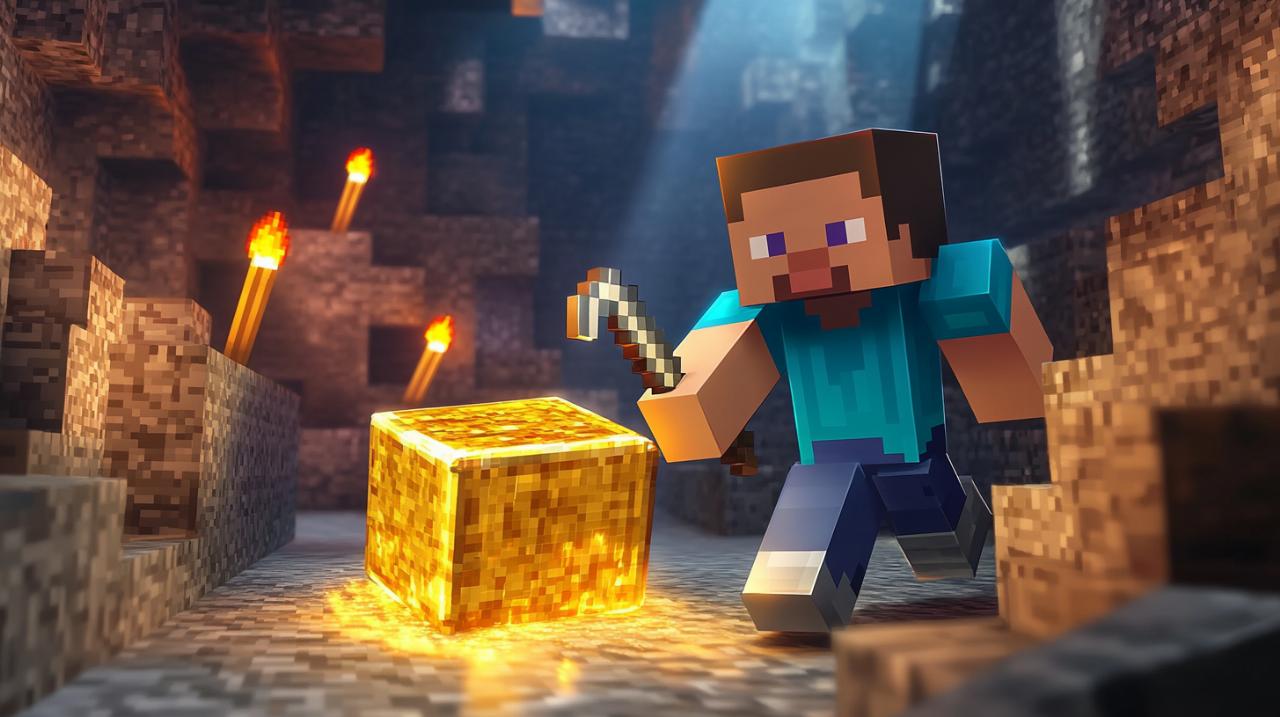 Mineral de oro – Minecraft 1.20.4 y 1.21: Técnicas de redstone profesionales con componentes de oro
